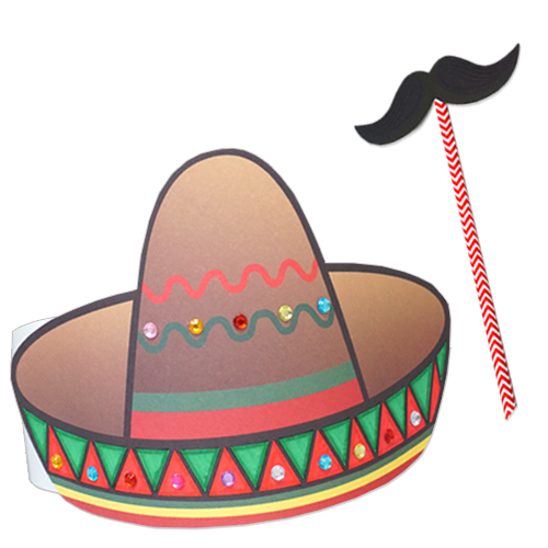멕시코 모자와 콧수염(4인용)