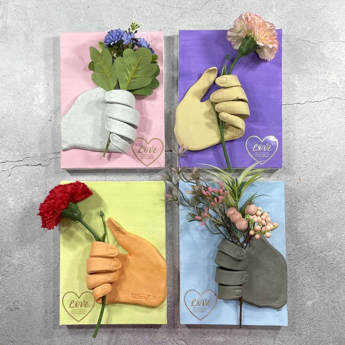하비코 꽃을 든 손화분 DIY 패키지 방과후 돌봄 어르신 장애인 미술 치료 수업