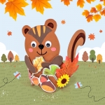 만들기 가을 다람쥐 낙엽 왕관 (4인용)
