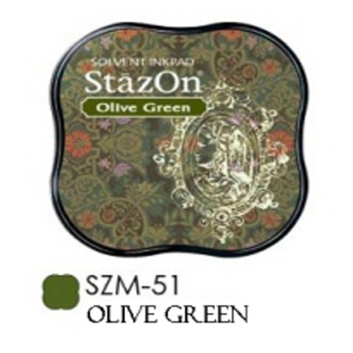 SZM-51-StazOn midi_스탬프잉크/OLIVE GREEN