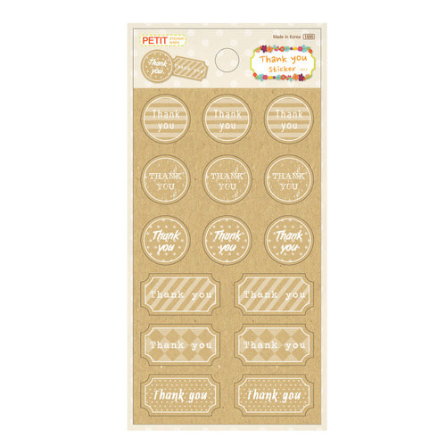 DA5231 땡큐스티커 VER.8 쁘띠팬시 포장용 스티커 라벨 씰 선물 포장 버진씰